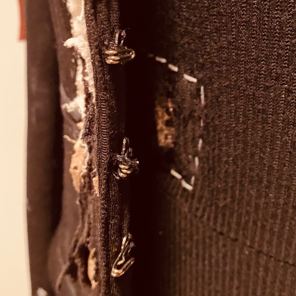 Upcycled Deconstructed Black Jacket. Medium - image 6